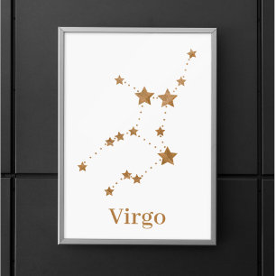 Modern Zodiac Sign Gold Virgo Element Earth