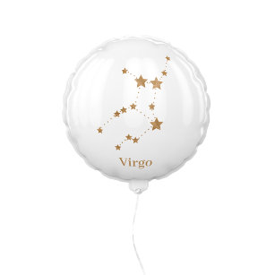 Modern Zodiac Sign Gold Virgo   Element Earth Balloon