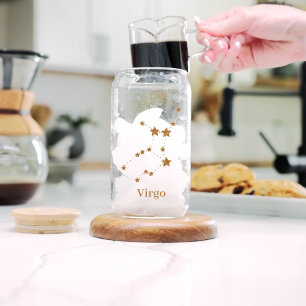 Modern Zodiac Sign Gold Virgo   Element Earth Can Glass