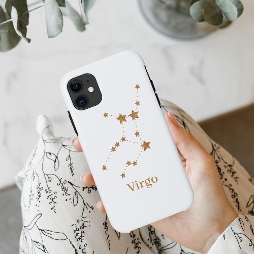 Modern Zodiac Sign Gold Virgo  Element Earth iPhone 11 Case