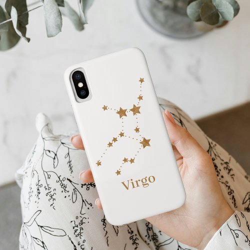 Modern Zodiac Sign Gold Virgo  Element Earth iPhone XS Case