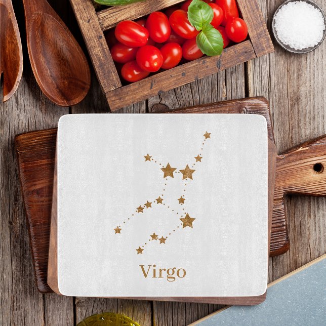Modern Zodiac Sign Gold Virgo | Element Earth Cutting Board (Creator Uploaded)