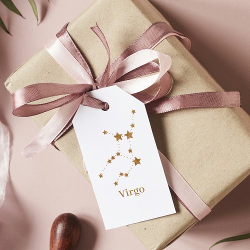 Modern Zodiac Sign Gold Virgo  Element Earth Gift Tags