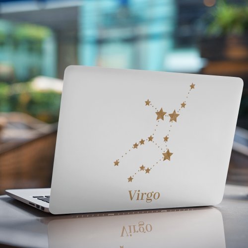 Modern Zodiac Sign Gold Virgo  Element Earth HP Laptop Skin