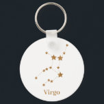 Modern Zodiac Sign Gold Virgo | Element Earth Keychain<br><div class="desc">Modern Zodiac Sign Gold Virgo | Element Earth</div>