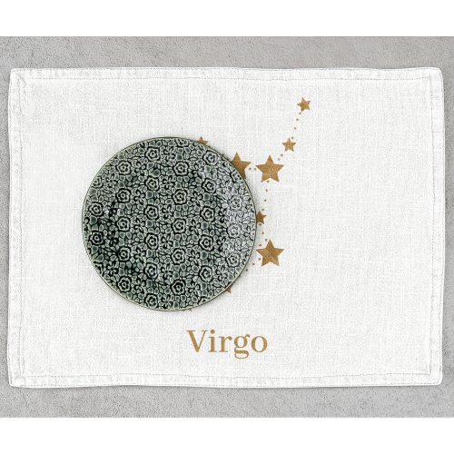 Modern Zodiac Sign Gold Virgo  Element Earth Kitchen Towel