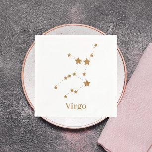 Modern Zodiac Sign Gold Virgo Element Earth Napkins