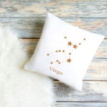 Modern Zodiac Sign Gold Virgo | Element Earth Outdoor Pillow<br><div class="desc">Modern Zodiac Sign Gold Virgo | Element Earth</div>