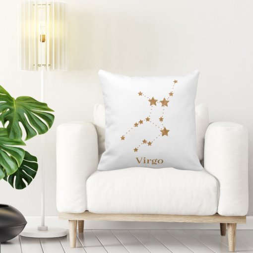 Modern Zodiac Sign Gold Virgo Element Earth Throw Pillow Zazzle