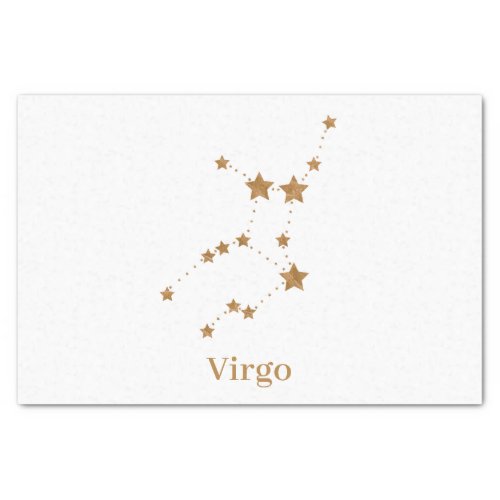 Modern Zodiac Sign Gold Virgo  Element Earth Tissue Paper