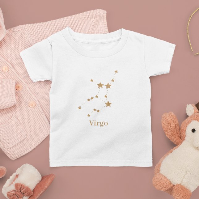 Modern Zodiac Sign Gold Virgo | Element Earth Toddler T-shirt (Creator Uploaded)