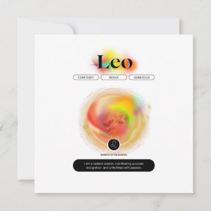 Modern Zodiac Sign Leo Quote Element Fire