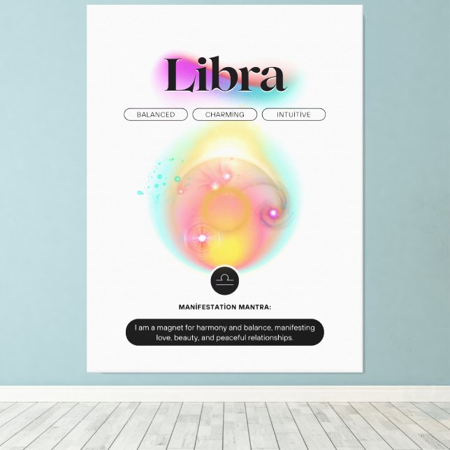 Modern Zodiac Sign Libra Quote Air Element (Insitu(Wood Floor))