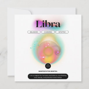 Modern Zodiac Sign Libra Quote Air Element Invitation