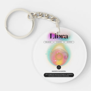 Modern Zodiac Sign Libra Quote Air Element Keychain