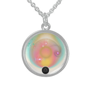 Modern Zodiac Sign Libra Quote Air Element Sterling Silver Necklace