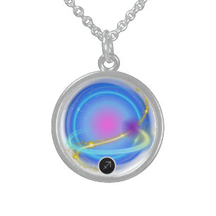 Modern Zodiac Sign Sagittarius Quote Element Fire Sterling Silver Necklace