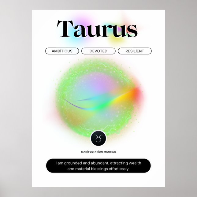 Modern Zodiac Sign Taurus Quote Earth Element (Front)