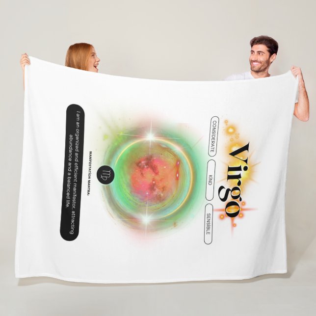 Modern Zodiac Sign Virgo Quote Earth Element Fleece Blanket (In Situ)