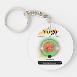 Modern Zodiac Sign Virgo Quote Earth Element Keychain