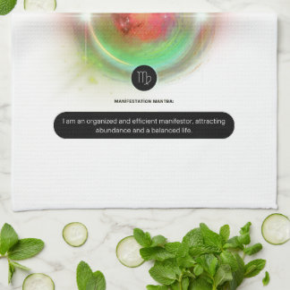 Modern Zodiac Sign Virgo Quote Earth Element Kitchen Towel