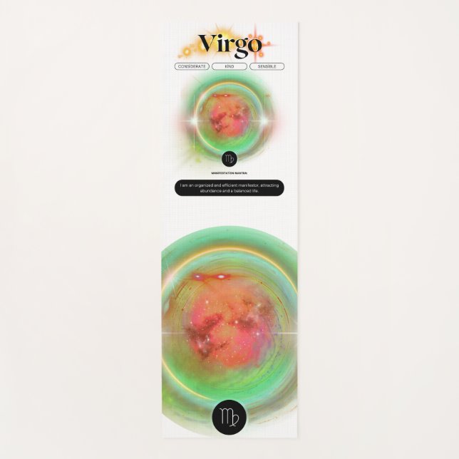 Modern Zodiac Sign Virgo Quote Earth Element Yoga Mat (Front)