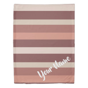 Moderna Linear   Antique Rose & Copper Duvet Cover