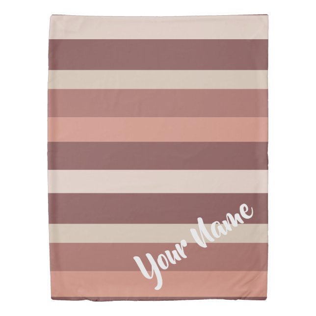 Moderna Linear | Antique Rose & Copper Duvet Cover (Front)