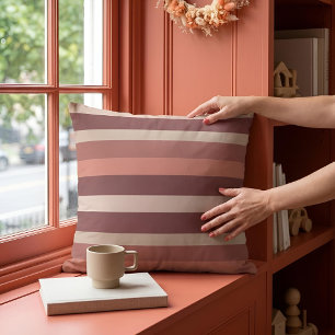 Moderna Linear   Antique Rose & Copper Throw Pillow
