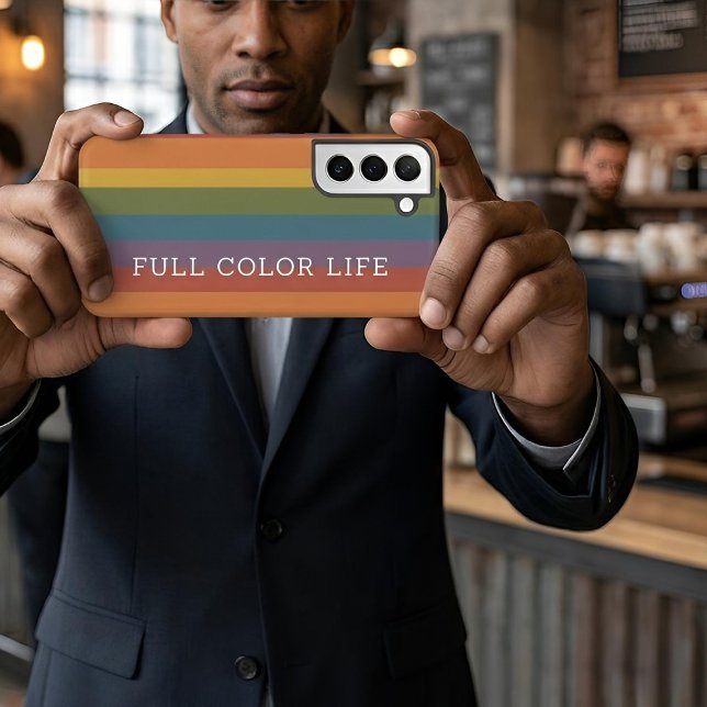 Moderna Linear | MCM Rainbow Full Color Samsung Galaxy Case (Lifestyle Shot)