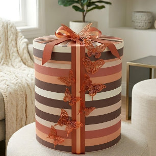 Moderna Linear Terracotta & Apricot Wrapping Paper