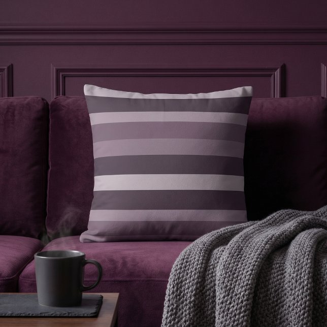 Moderna Linear | Thistle & Smoked Plum Throw Pillow (Lifestyle Shot)