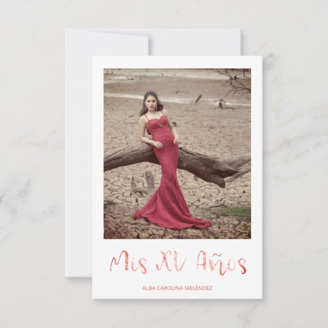 Moderna Quinceañera Español Tipografía Tendencia (Front)