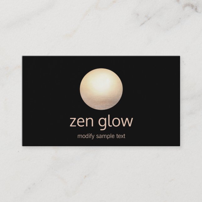 ModernBlack  Minimalistic Gold Circle Business Card (Front)