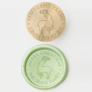 ModernChristmas Family Name Reindeer Holiday Wax Seal Stamp