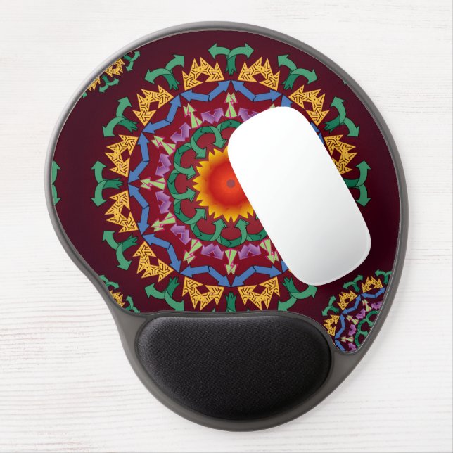 moderne chic arrows recycle floral mandala tile  gel mouse pad (Left Side)