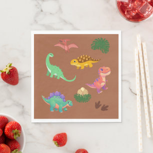 Moderne Dinosaurus Servetten – T-Rex & Vrienden - Napkins