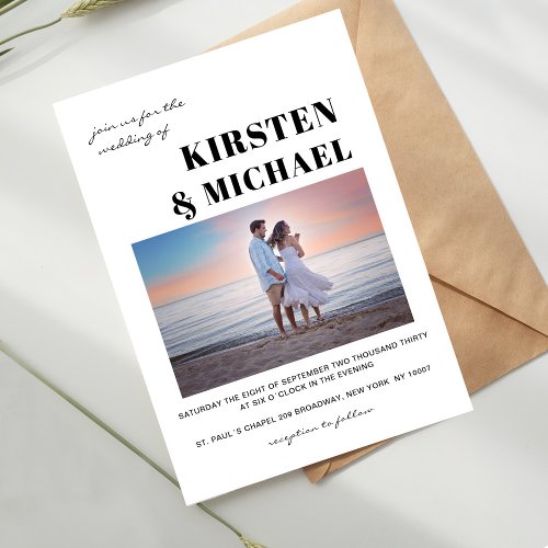Moderne Foto Hochzeitskarte  Invitation