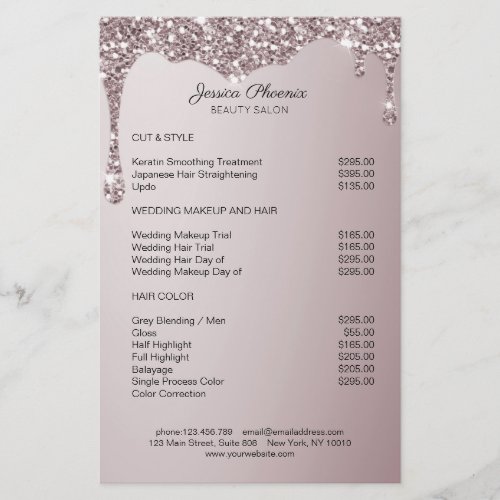 Moderner Glamor  Rose Gold Glitzer sinkt Flyer