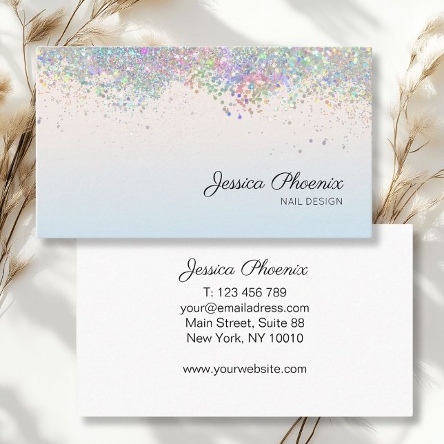 Moderner Glamour Glitzer sinkt Visitenkarte Business Card (Modern glitter salon business card.)