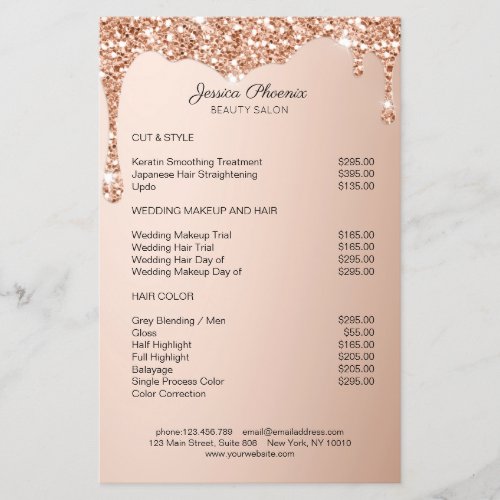 Moderner Glamour Rosegold Glitzer sinkt Flyer