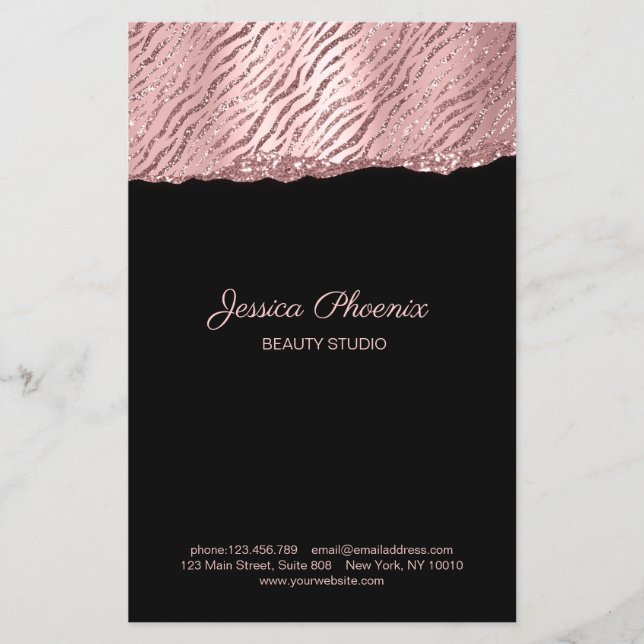 Moderner Glamour Rosegold Pattern Glitter Flyer (Front)