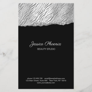 Moderner Glamour Silver Pattern Glitter Flyer