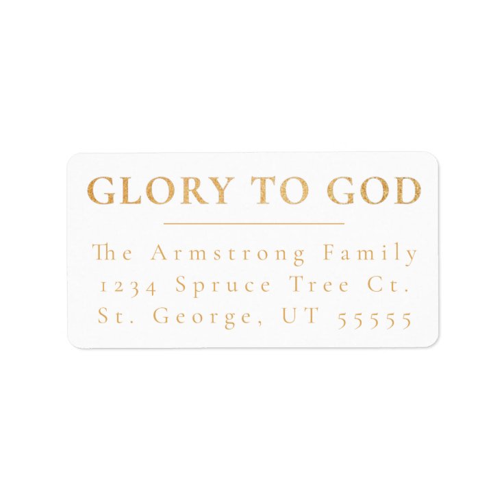 ModernGold Religious Christmas Return Address Label Zazzle