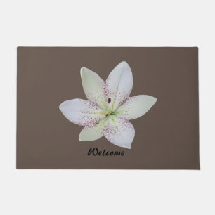 ModernGolden-rayed lily Flower ,Personalized Text Doormat