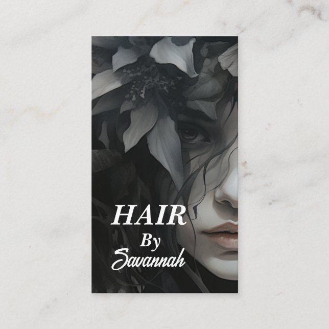 ModernHair Stylist QR Code Business Cards (Front)