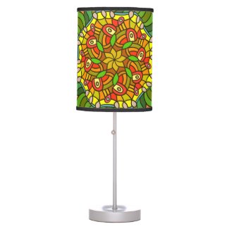 *Modernism Mandala in Yellow, Green and Red iPhone Table Lamp