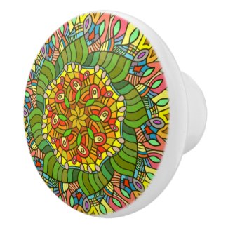 Modernism Mandala in Yellow, Green and Red Watch C