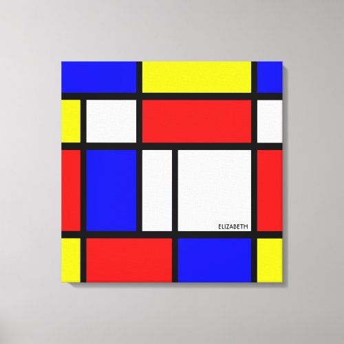 Modernism Red Blue Yellow White Abstract Primary Canvas Print