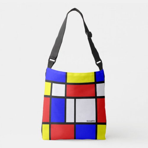 Modernism Red Blue Yellow White Abstract Primary Crossbody Bag